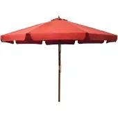 vidaXL Ombrellone con asta in legno 330 cm terracotta