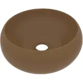 vidaXL Lussuoso lavabo rotondo crema opaco 40x15 cm in Vetroceramica