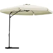 vidaXL Ombrellone con palo in acciaio 300 cm bianco sabbia
