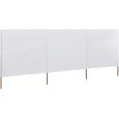 vidaXL Tessuto frangivento 3 pezzi 400 x 120 cm Bianco
