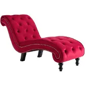 vidaXL Chaise longue in velluto rosso