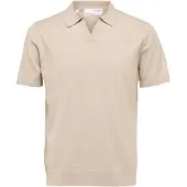 Selected Camicia Polo In Maglia Uomini Beige M