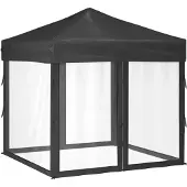 vidaXL Tenda per feste pieghevole con pareti laterali antracite 2x2 m