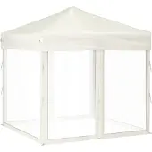 vidaXL Tenda da festa pieghevole con pareti laterali crema 2x2 m