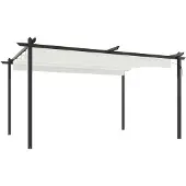 vidaXL Padiglione con tetto estensibile 4x3 m crema