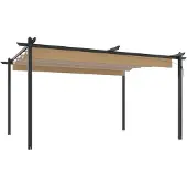 vidaXL Padiglione con tetto estensibile 4x3 m Taupe