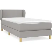 vidaXL Letto a molle con materasso grigio chiaro 80x200 cm in tessuto