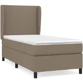 vidaXL Letto a molle con materasso Taupe 80x200 cm in tessuto