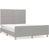 vidaXL Struttura letto senza materasso grigio chiaro 140x190 cm tessuto