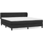 vidaXL Letto a molle con materasso nero 180x200 cm in Pelle finta