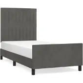 vidaXL Struttura letto senza materasso grigio scuro 100x200 cm velluto