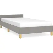 vidaXL Struttura letto senza materasso grigio chiaro 90x200 cm tessuto