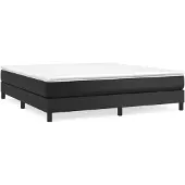 vidaXL Letto a molle con materasso nero 180x200 cm in Pelle finta