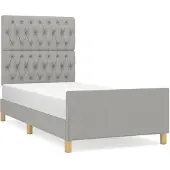 vidaXL Struttura letto senza materasso grigio chiaro 100x200 cm in tessuto