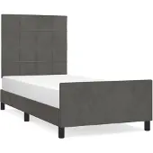 vidaXL Struttura letto senza materasso grigio scuro 90x190 cm in velluto