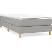 vidaXL Letto a molle con materasso grigio chiaro 90x200 cm in tessuto