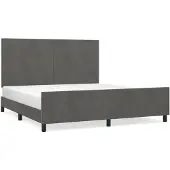 vidaXL Struttura letto senza materasso grigio scuro 160x200 cm velluto