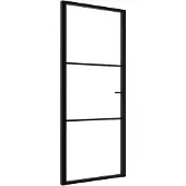 vidaXL Innenür 83x201,5 cm ESG -Glas und Aluminiumschwarz