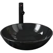 vidaXL Lavandino da bagno con rubinetto Set di scarico nero