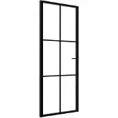 vidaXL Innenür 76x201,5 cm ESG -Glas und Aluminiumschwarz