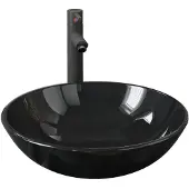 vidaXL Lavandino da bagno con rubinetto Set di scarico nero