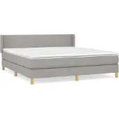 vidaXL Letto a molle con materasso grigio chiaro 180x200 cm in tessuto