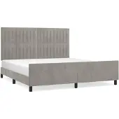 vidaXL Struttura letto con testiera in velluto grigio chiaro 180x200 cm