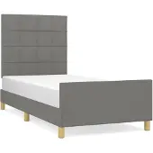 vidaXL Struttura letto senza materasso grigio scuro 80x200 cm tessuto