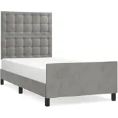 vidaXL Struttura letto senza materasso grigio chiaro 80x200 cm in velluto