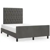 vidaXL Struttura letto senza materasso grigio scuro 120x200 cm velluto