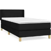 vidaXL Letto a molle con materasso nero 80x200 cm in tessuto