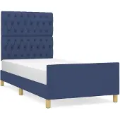 vidaXL Struttura letto senza materasso blu 100x200 cm in tessuto