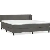 vidaXL Letto a molle con materasso grigio scuro 180x200 cm in velluto