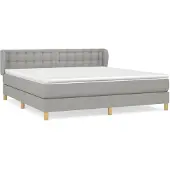 vidaXL Letto a molle con materasso grigio chiaro 180x200 cm in tessuto