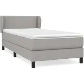 vidaXL Letto a molle con materasso grigio chiaro 100x200 cm in tessuto