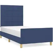 vidaXL Struttura letto senza materasso blu 90x200 cm in tessuto
