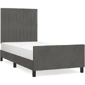 vidaXL Struttura letto senza materasso grigio scuro 90x190 cm in velluto