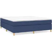 vidaXL Letto a molle con materasso blu 160x200 cm in tessuto