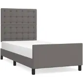 vidaXL Struttura letto con testiera Grigio 80x200 cm in ecopelle