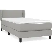 vidaXL Letto a molle con materasso grigio chiaro 80x200 cm in tessuto