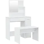 vidaXL Set da toilette bianco lucido 86,5x35x136 cm