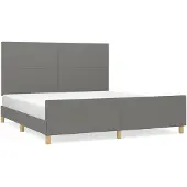 vidaXL Struttura letto senza materasso grigio scuro 180x200 cm tessuto