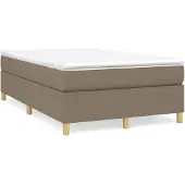 vidaXL Letto a molle con materasso Taupe 120x200 cm in tessuto
