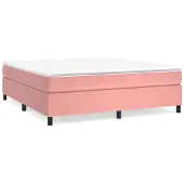 vidaXL Struttura letto a molle rosa 160x200 cm in velluto