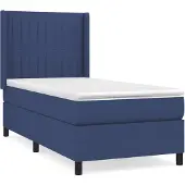 vidaXL Letto a molle con materasso blu 90x190 cm in tessuto