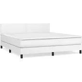 vidaXL Letto a molle con materasso bianco 180x200 cm in Pelle finta