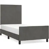 vidaXL Struttura letto senza materasso grigio scuro 100x200 cm velluto