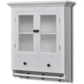 vidaXL Pensile da cucina con anta in vetro legno bianco