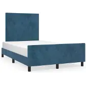 vidaXL Struttura letto senza materasso blu scuro 120x200 cm velluto
