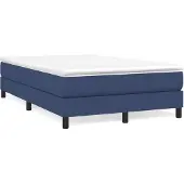vidaXL Struttura letto Boxspring blu 120x200 cm in tessuto